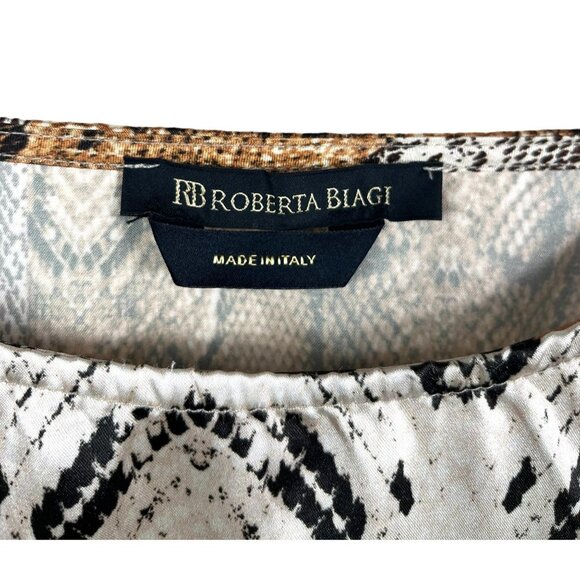 Roberta Biagi Satin asymmetrical snake print blouse sz XS - Picture 2 of 9